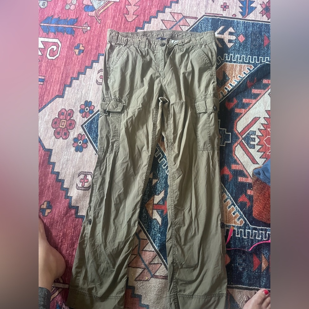 Lands' End Straight Leg cargo Pants in brown Khaki size 10